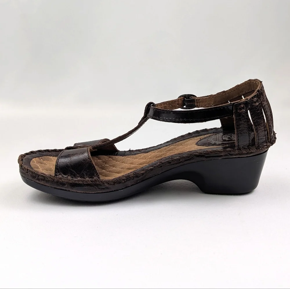 Ariat Shalimar Wedge Sandal Croc Embossed Leather T-Strap Whipstitched Western 9
